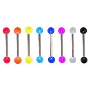  Lot of 8 New UV Barbell Body Jewelry piercing Bar Tongue 