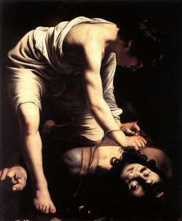 David and Goliath, Caravaggio (classic Biblical print on canvas 