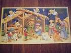 NIP Vintage Christmas Advent Calendar Nativity Card Cur
