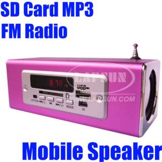 USB Sound Box Mobile Speaker FM SD Card  Player Red  