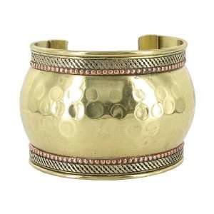    Two Tone Finish Brass 51mm wide Designer Cuff Bracelet Jewelry