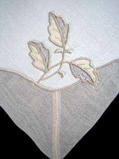  vintage set of 12 madeira embroidered linen napkins irish linen with