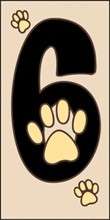 House Numbers 3 x 6 CERAMIC TILE Paw Print Puppy  