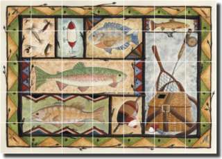 Jensen Fishing Trout Art Ceramic Tile Mural Backsplash  