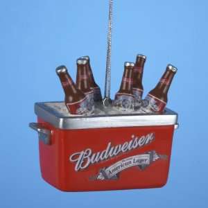 Club Pack of 12 Budweiser Cooler with Beer Bottles Christmas Ornaments 