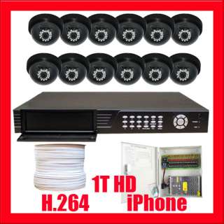 Complete 12 Cameras H.264 Real Time Security Surveillance System with 