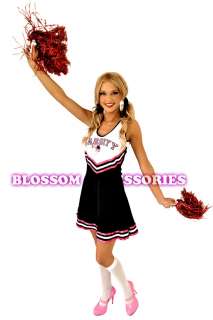 B89 Varsity Cheerleader Outfit Sports Costume + Pom Pom  