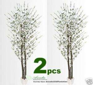 Cherry Blossom 7 Real Wood Artificial Trees Potted W  