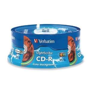  Verbatim Lightscribe 52X CD R Media 25 Pack in Cake Box 