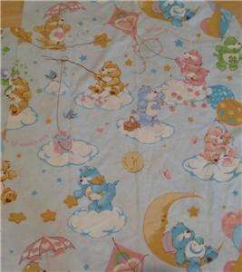 Vintage 80s full sized Care Bears blue sheets set flat & fitted 