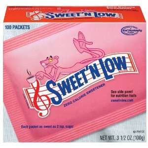 SweetN Low Zero Calorie Sweetener, 100 Count, 3.8 oz (Pack of 12 