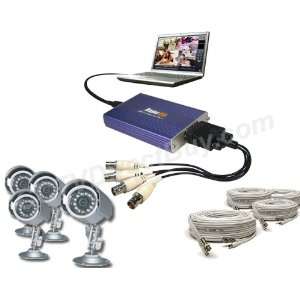  Angel 4 Channel MPEG4 USB DVR Complete System Camera 