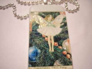 Vintage Style Christmas Tree Fairy Domino Pendant / Necklace  