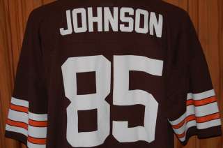 CLEVELAND BROWNS KEVIN JOHNSON #85 VINTAGE LOGO ATHLETIC JERSEY MENS 