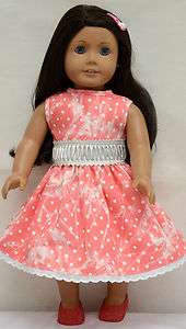 Doll Clothes fit American Girl & 18 Doll   printed denim dress  