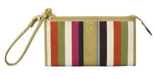 Coach Julia Legacy Stripe Zippy Wallet Handbag New  
