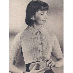 Vintage Knitting PATTERN to make   Cable Cropped Sweater Cardigan. NOT 