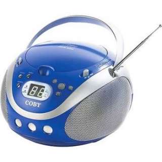 COBY PORTABLE BOOMBOX CD PLAYER AM/FM STEREO TUNER RADIO DUAL VOLTAGE 