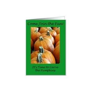  Invitation to a Pumpkin Carving Party Card Health 
