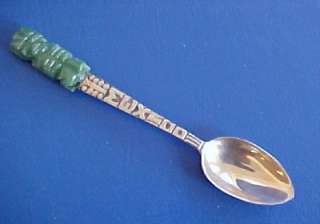 Collector Spoon Mexico Silver 850 Jade God Handle Design Demitasse 