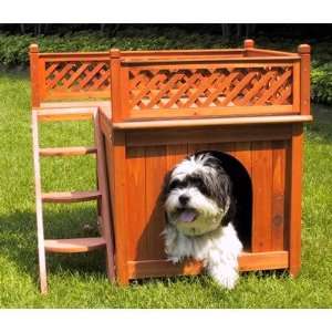   With A View Cedar Brown Wood Pet House by Merry Products