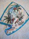   Cuba Souvenir Hanky Scarf Colorful Map Palm Trees Musicians Congo Drum