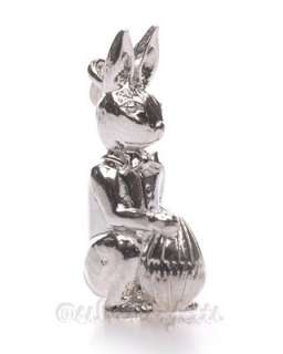 FABULOUS Sterling Silver EASTER BUNNY RABBIT with PRETTY EGG Charm or 