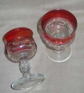 Vintage COLONY Ruby Crown Liquor Cocktail Glasses **  