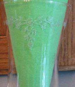 Vtg Clear Tall Votive Cup Candle Holder Holiday Etching  