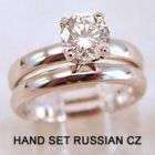 white gold look rp 2 piece wedding set cz size