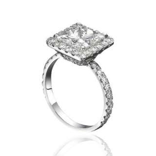   CARAT REAL PRINCESS CUT DIAMOND ENGAGEMENT RING VVS D 14K GOLD  