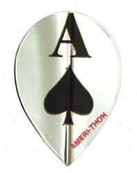 Dart Flights   1 Silver Four Aces Teardrop Set  