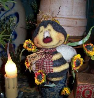 Primitive Spring Bee Garden 4 Doll Vtg Style Bear Bug ★ Pattis 