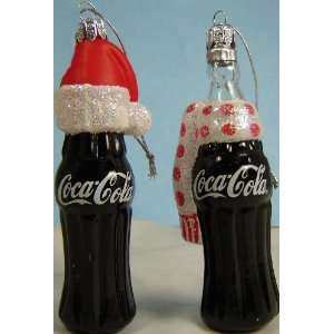  Coca Cola Christmas Ornament Blown Glass Bottle by Kurt 