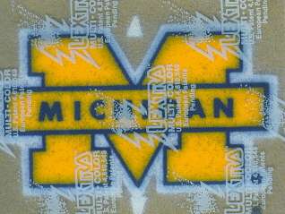 Michigan Wolverine 3 1/2 inch Lextra Iron On Logo Patch  