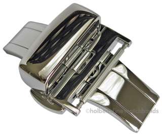    Roma Silver Push Button Butterfly Deployment Watch Band Buckle Clasp
