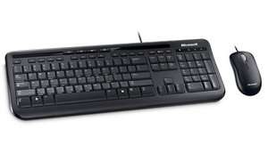 Black Microsoft Optical Wired Desktop 600 USB Keyboard and Mouse Combo 