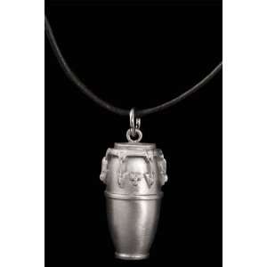  Conga Drum Necklace   Pewter Musical Instruments