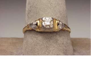 Vintage 14K Two Tone Gold .18 Ct. Diamond Ring  