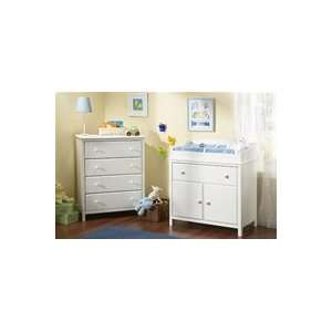 Cotton Candy Four Drawer Chest and Compact Changing Table by South 