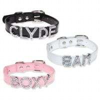 DOG COLLARS PERSONALIZED RHINESTONE LETTERS 5 FREE  