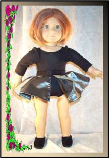 Doll Clothes Ice Skate Black Leotard Gray Skirt 18 inch fit American 