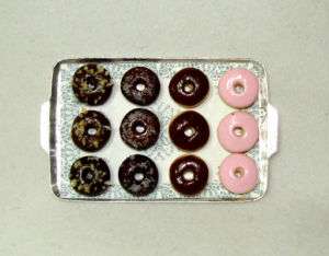 Dollhouse Miniature Tray of Donuts Miniatures  