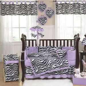  Zebra Purple 9 Piece Crib Bedding Set Baby