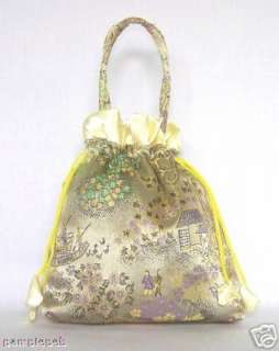 Oriental Satin Drawstring Jewelry Bag Pouch Purse  