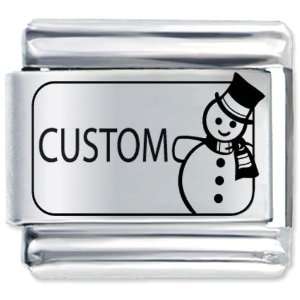 Custom Snowman Laser Christmas Italian Charms Bracelet 