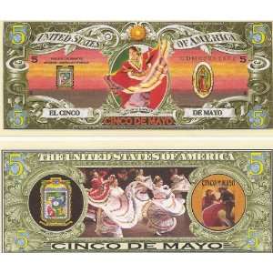  Cinco De Mayo $5 Dollar Novelty Bill Collectible 