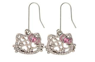 Sanrio   Hello Kitty Rhinestone Heart Earrings  