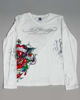 Ed Hardy Graphic Long Sleeve Freedom Tee NWT  