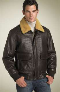 Andrew Marc New York Lambskin Leather Bomber Jacket  